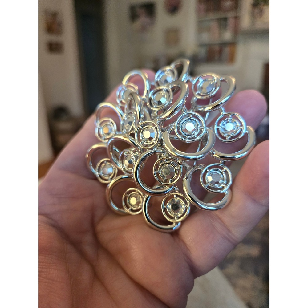 Sarah Coventry Silvertone Celestial Ice Brooch Vintage